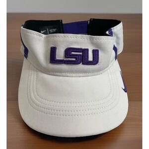 Nike LSU Tigers Dri-Fit White Purple Visor Adjustable NCAA Hat Cap Logo Unisex